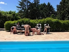 Mistress Lunatika - Multiple Caning At The Pool Full Clip