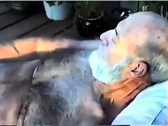Blasen, Spermaladung, Schwul, Grossvater, Behaart, Handjob, Masturbation