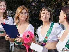 18 ans, Gros cul, Grosse bite, En levrette, Seins naturels, Orgie, Adolescente, Nénés