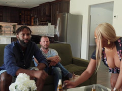 Grosser arsch, Blasen, Betrug, Paar, Kleid, Schwarz, Absätze, Ehemann