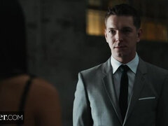 Bruinharig, Diep in de keel, Lul, Sperma in gezicht, Hd, Ondergoed, Slaaf, Trio