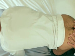 Hairy Latino lover gets ass fucked in hotel room and soaked in jizz