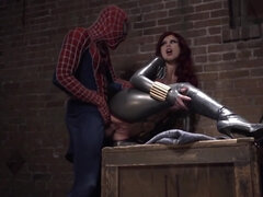 Grote lul, Pijpbeurt, Sperma shot, Sperma in gezicht, Feest, Roodharige vrouw