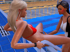 Grote kont, Vuisten, Lesbisch, Buiten, Biljart, Openbaar, Speelgoed