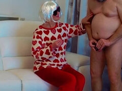 Belgian Amateur Wife Humiliates Sissy Husband - Cock Sucking & Chastity Cage Femdom