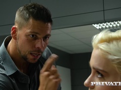 アナル, デカパイ, ブロンド, はじめて, Hd, ポリス, タトゥー, 三人