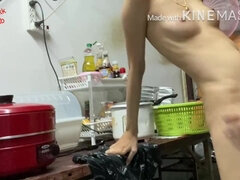 Thai Teenager Cooking with Spicy Stiff Hookup Activity on Kitchen หลุด เย็ดสาวไทยตอนล้างจาน