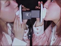 アジア人, 美女, なめる, 双子