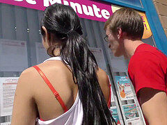 HUNT4K. youthfull girl rides stud's dick next to her submissive cuckold