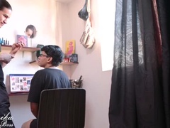 お尻, フェラチオ, 茶髪の, バック, ラティーナ, 小柄, オマンコ, 垂れ乳