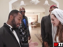 黒人, フェラチオ, 結婚, チン, 乱交, グループ, 異人種間, 結婚式