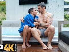 18 años, Engañando, Checa, Papá, Novia, Afeitado, Adolescente, Tetas