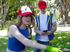 Stepbro and stepsis get kinky with their pokémon in full family stroke action!