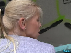 Leie, Blondine, Blasen, Im freien, Pov, Öffentlich