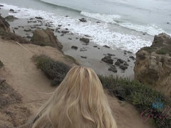 Plage, Bikini, Blonde, Petite amie, Piercing, Chatte, Grande, Nénés