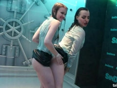 Amateur, Club, Mignonne, Cuir, Nue, Fête, Satin, Douche