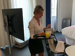 Enthousiasteling, Rondborstig, Oudere vrouw, Sperma, Diep in de keel, Lul, Logement, Rijpe lesbienne
