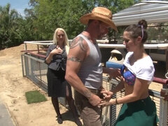 A sexy milf is watching her daughter getting fucked really hard