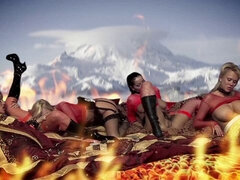 軍人, 指いじり, 乱交, 巨大, レズビアン, なめる, オーガズム, オマンコ