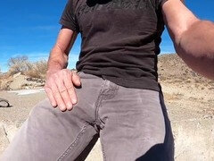 Leie, Amerikanisch, Schwul, Masturbation, Muskel, Im freien, Öffentlich, Solo