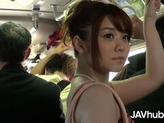 Aziatisch, Pijpbeurt, Aangekleed, Hondjeshouding, Hardcore, Openbaar, Roodharige vrouw, Trein