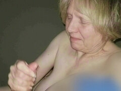 Grandma Gives A Handjob - Homemade Sex