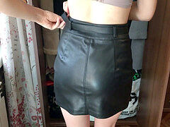 Amateur, Tir de sperme, Fait maison, Cuir, Petite femme, Chatte, Adolescente, Serré