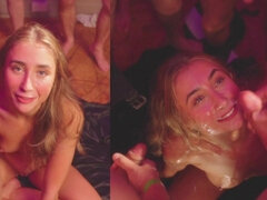 Kont, Pijpbeurt, Sperma shot, Handbeurt, Interraciaal, Latijnse vrouw, Kut duiken, Tieten likken