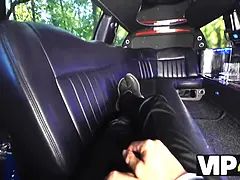 Stacy Cruz & Denis take a wild ride in black stockings & drive like the VIP they are