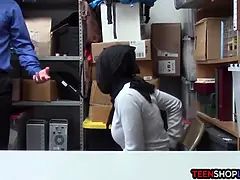Muslim teenage with Huge Tits busted stealing from a supermarket
