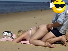 Enthousiasteling, Anaal, Strand, Blond, Moeder die ik wil neuken, Buiten, Openbaar, Vrouw
