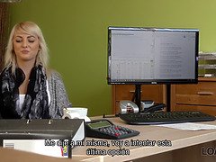 Vorstellungsgespräch, Blondine, Vollbusig, Hd, Milf, Geld, Stiefmutter, Ablutschen