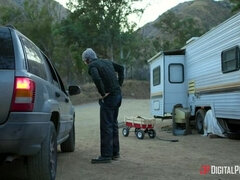 アメリカ人, 茶髪の, チン, なめる, パンティ, オマンコ, 馬乗り, フェラする