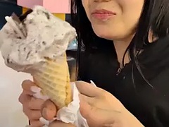 I take my step-cousin to eat ice cream then she pays me by eating me like ice cream