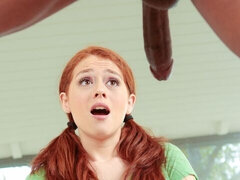 デカチン, フェラチオ, 茶髪の, はじめて, 異人種間, オマンコ, ガリガリ, ティーン