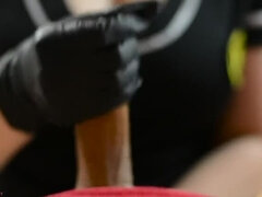 Enthousiasteling, Sperma shot, Dominante vrouw, Fetisj, Handbeurt, Hd, Latex, Masturbatie