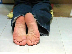 Beuty woman shoeless on super-hot wax