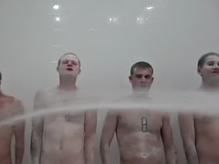 Enthousiasteling, Anaal, Sperma shot, Sperma in gezicht, Homo, Douche, Tatoeage, Uniformpje