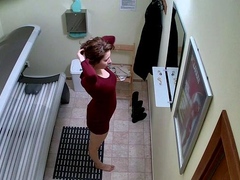 Leie, Braunhaarige, Vollbusig, Höschen, Solarium, Spanner