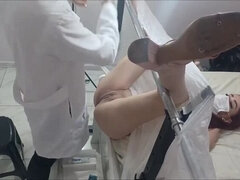 Young Latina Gets Numbed by Gynecologist - Fingering & Squirting in Medical Exam