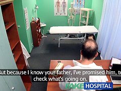 Petite Czech nurse with fake hospital tits takes two loads in private POV hospital