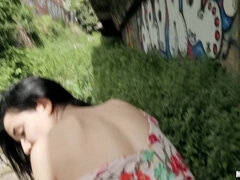 Cul, Noire, Sucer une bite, Queue, Seins naturels, De plein air, Pov, Nénés