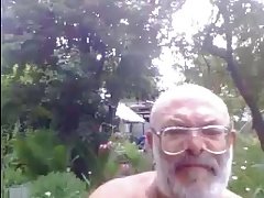 Naked Russian Daddy Outdoors