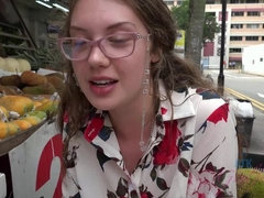 Sucer une bite, Brunette brune, Orgasme, De plein air, Pov, Public, Fumer, Nénés