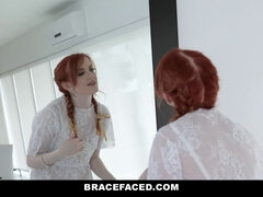 Cherry Fae gets her pale face covered in cum after a hardcore fuck