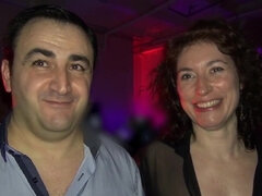 Grosse titten, Blondine, Blasen, Nahaufnahme, Gruppe, Reif, Party, Swingers