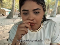 18 ans, Plage, Sucer une bite, Queue, Nue, Espagnole, Adolescente, Nénés