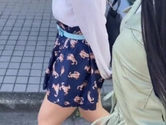 Amateur, Asiático, Japonés, Pequeña, Público, Estudiante, Adolescente, Trio