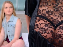 Blasen, Frau frau mann, Lecken, Milf, Muschi, Schuhe, Tätowierung, Flotter dreier