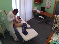 Amateur, Tromperie, Médecin, Massage, Bureau, Gicler, Uniforme, Voyeur